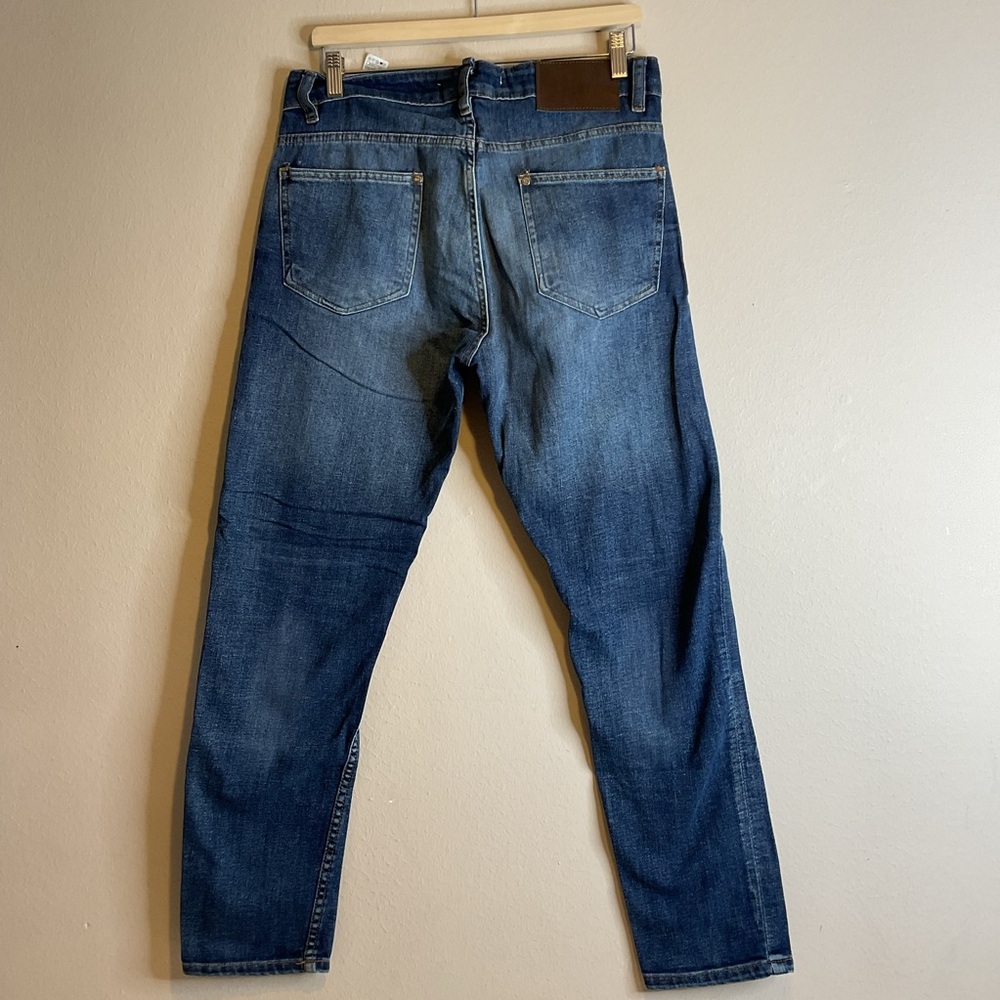 Zara Men's Blue Dark Wash Slim Straight Denim Jeans Size 30
